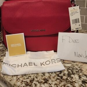 Michael Kors Red Leather Shoulder Bag